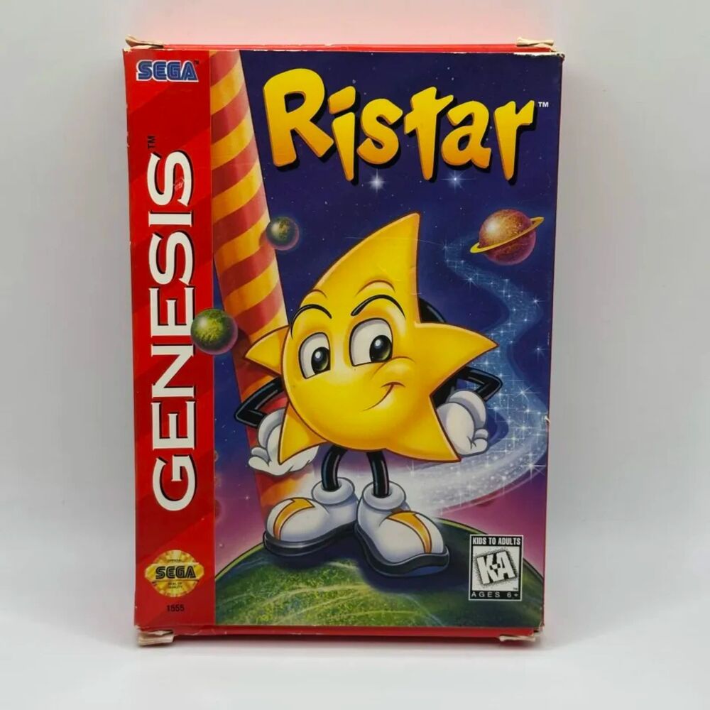Fully Complete W/ Inserts Ristar (Sega Genesis, 1995) - CIB With Poster